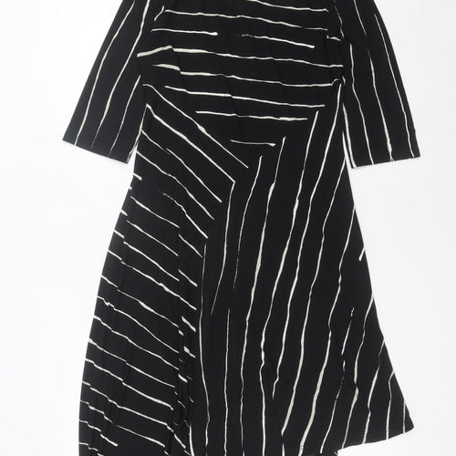 Next Women’s Black Stripe Midi Sheath Dress Size 10