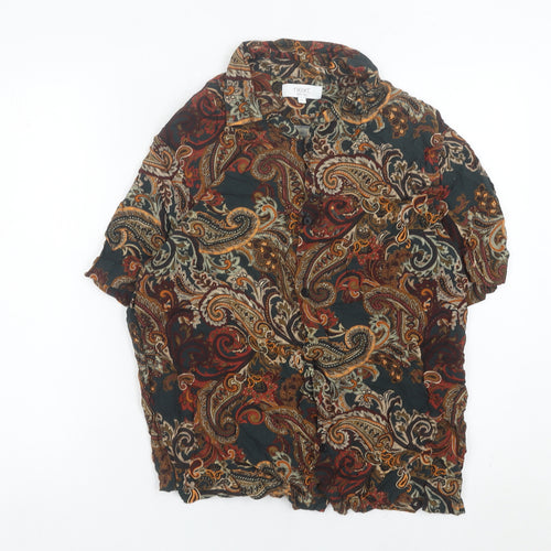 Next Men's Multicoloured Paisley Button-Up Shirt M 39-41" Regular Fit