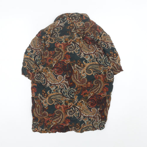 Next Men's Multicoloured Paisley Button-Up Shirt M 39-41" Regular Fit