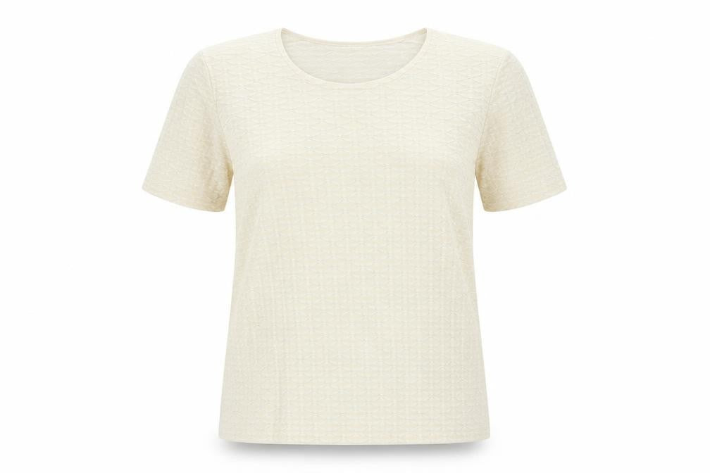 Gerry Weber Women Ivory Short Sleeve Scoop Neck T-Shirt Size 12