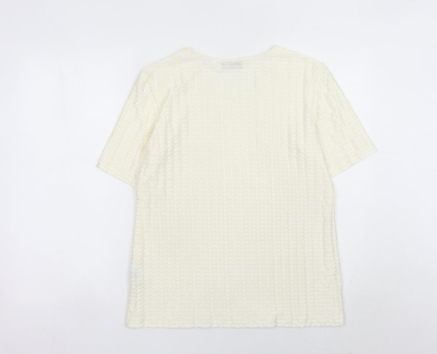 Gerry Weber Women Ivory Short Sleeve Scoop Neck T-Shirt Size 12