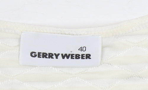 Gerry Weber Women Ivory Short Sleeve Scoop Neck T-Shirt Size 12