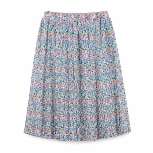 Next Girls Multicoloured Floral Pleated Skirt 9 Years Knee Length Polyester