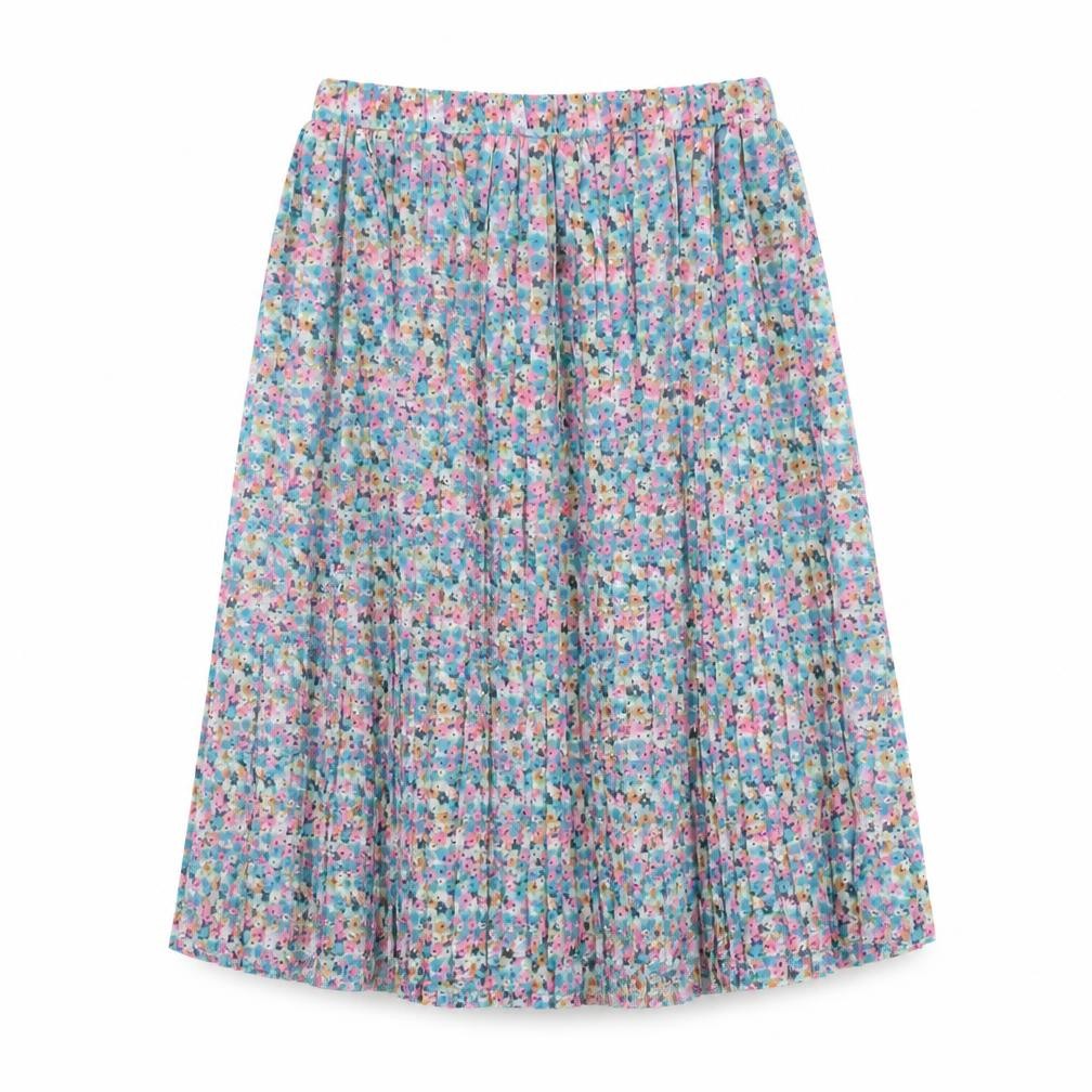 Next Girls Multicoloured Floral Pleated Skirt 9 Years Knee Length Polyester