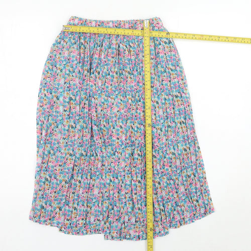 Next Girls Multicoloured Floral Pleated Skirt 9 Years Knee Length Polyester