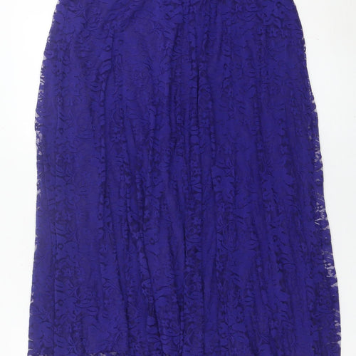 Damart Women's Purple Lace Knee Length Skirt UK 16