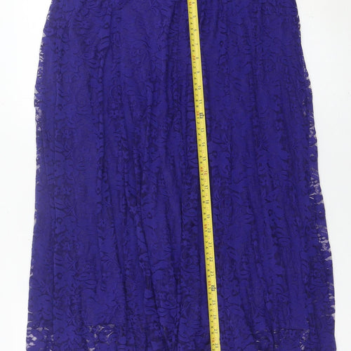 Damart Women's Purple Lace Knee Length Skirt UK 16