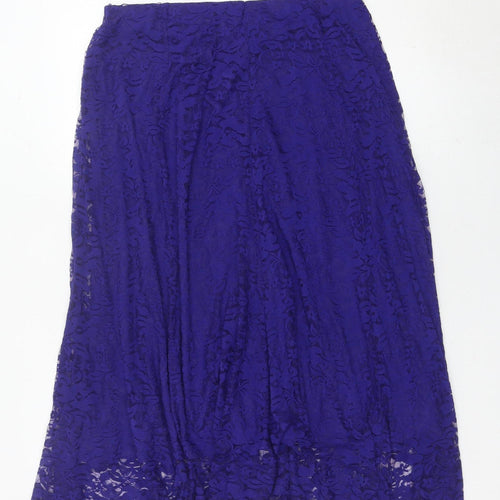 Damart Women's Purple Lace Knee Length Skirt UK 16