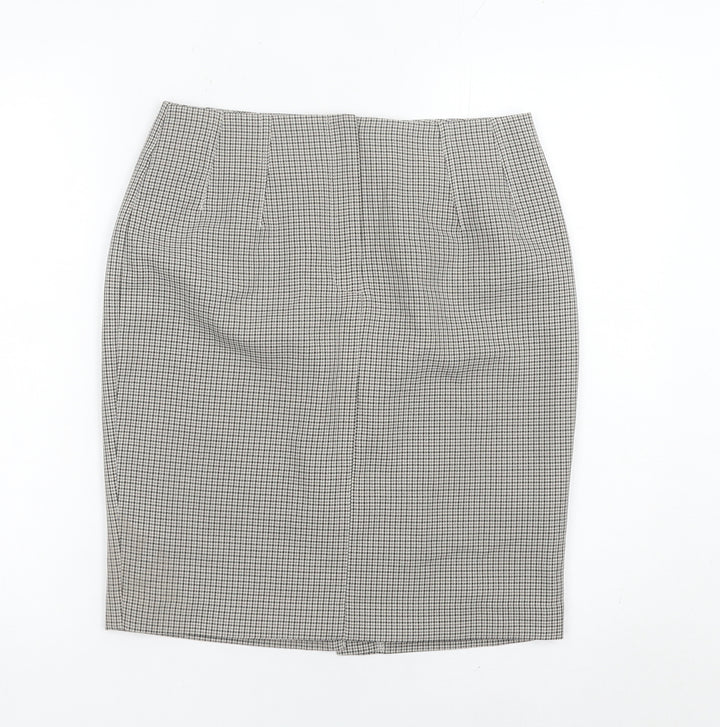 Marks and Spencer Womens Black Check Pencil Skirt Size 10