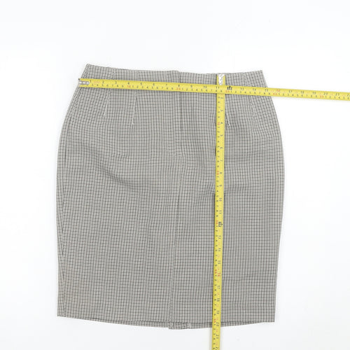 Marks and Spencer Womens Black Check Pencil Skirt Size 10