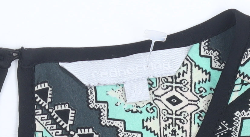 Red Herring Womens Multicoloured Aztec Tank Top Size 14