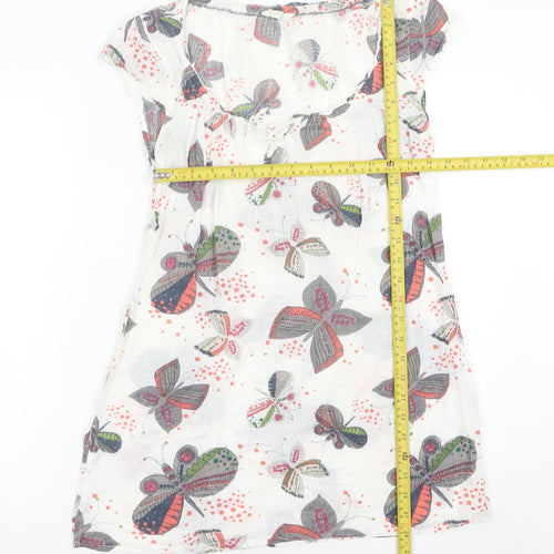 White Stuff Women’s White Butterfly Print Shift Dress Size 10