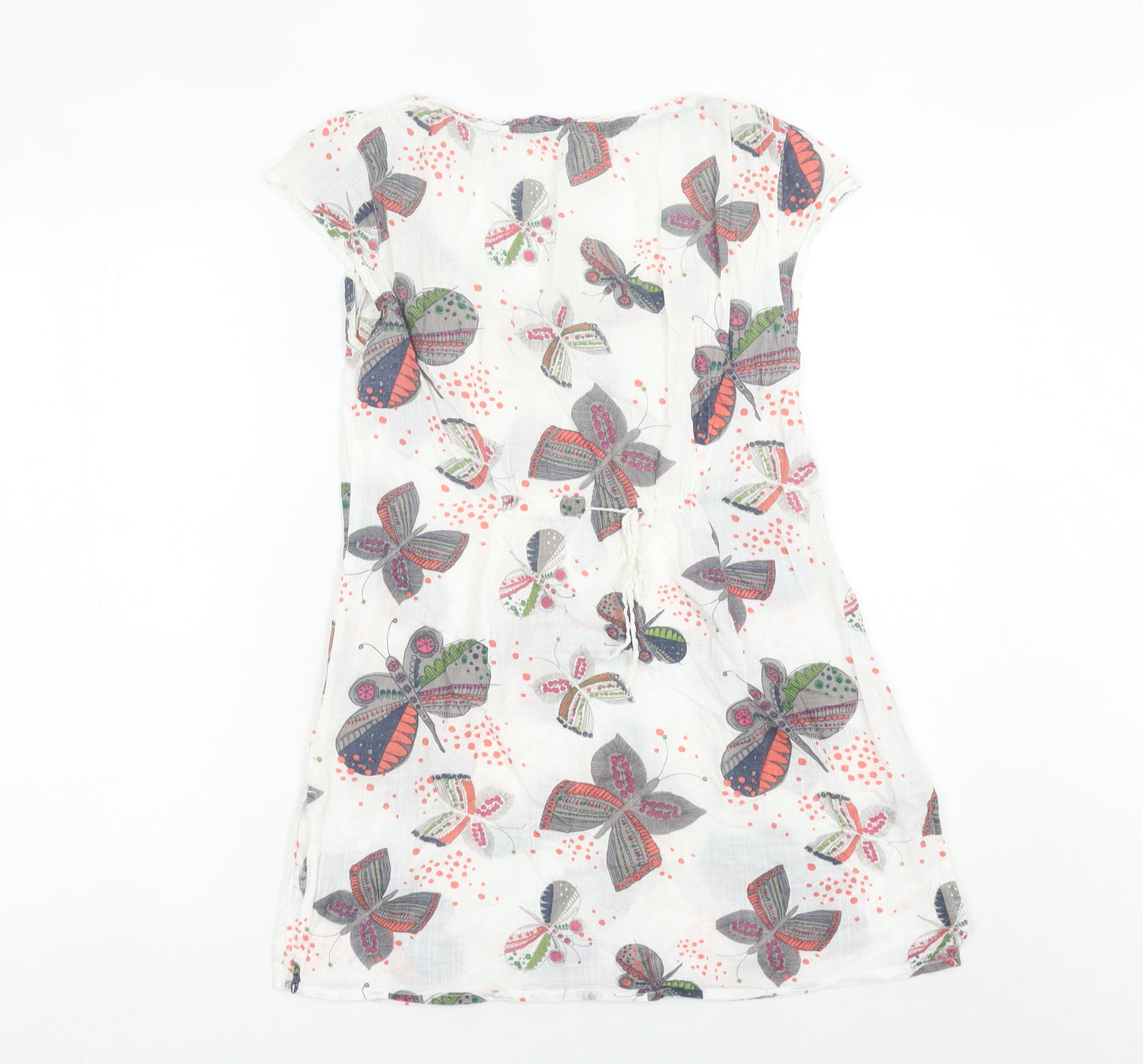 White Stuff Women’s White Butterfly Print Shift Dress Size 10