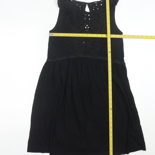 Next Women’s Black Cotton A-Line Knee Length Dress Size 10