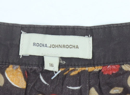 Rocha John Rocha Women’s Brown Paisley Cotton Tunic Blouse Size 16