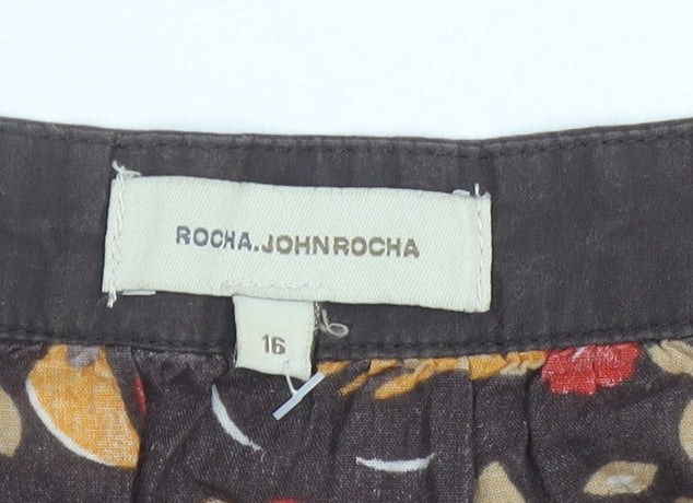Rocha John Rocha Women’s Brown Paisley Cotton Tunic Blouse Size 16