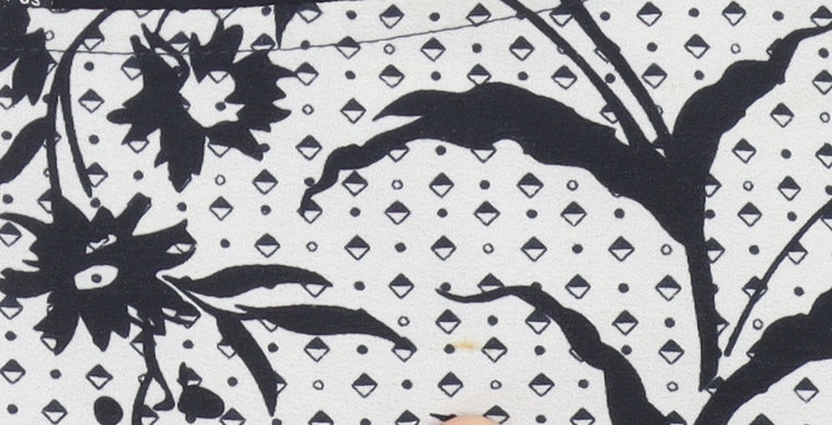 French Connection Womens White Floral Blouse Size 12 Tunic Top