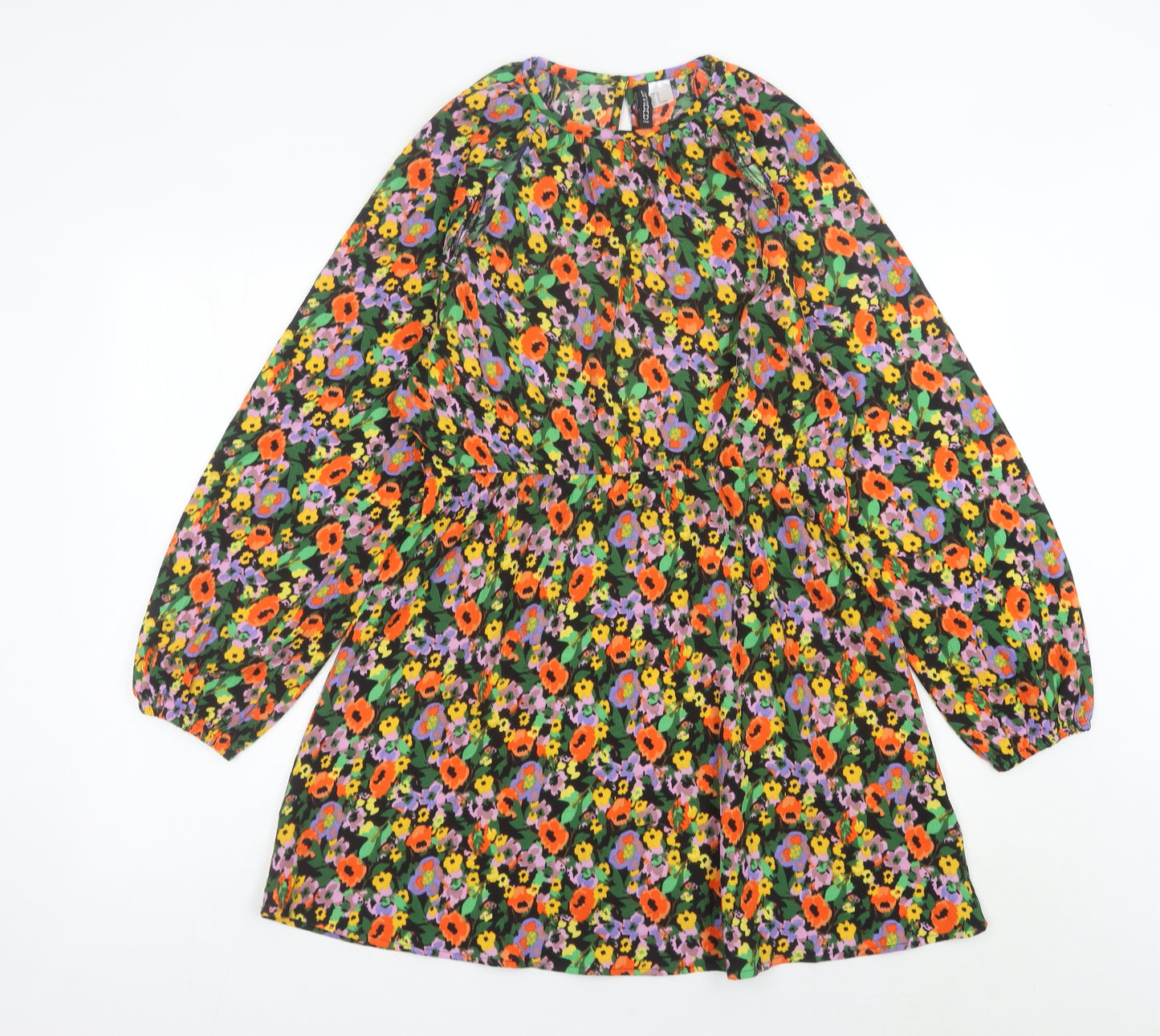 H&M Divided Womens Multicoloured Floral Mini Shift Dress Size 12