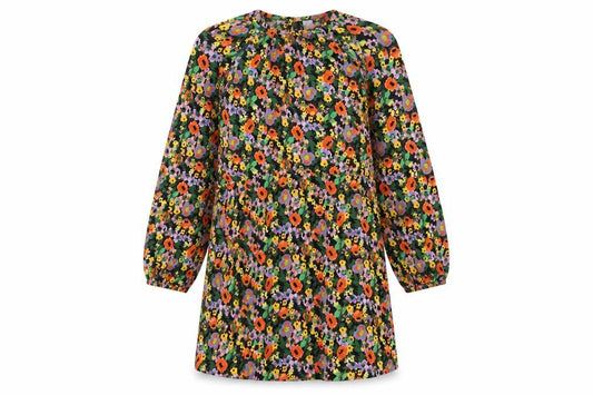 Front view of H&M Divided women’s multicoloured floral mini shift dress, size UK 12