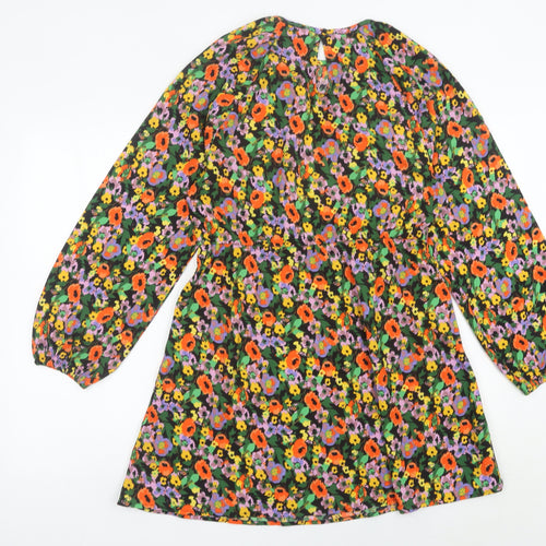 H&M Divided Womens Multicoloured Floral Mini Shift Dress Size 12