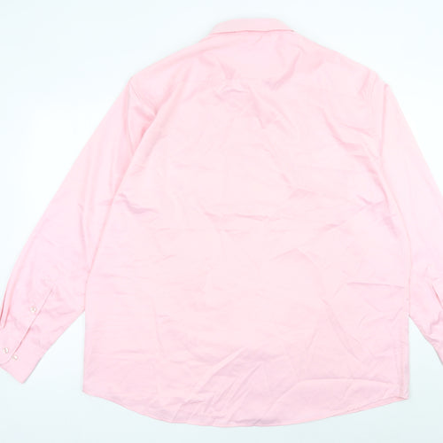 FLEX Men’s Pink 2XL Long Sleeve Cotton Button-Up Shirt