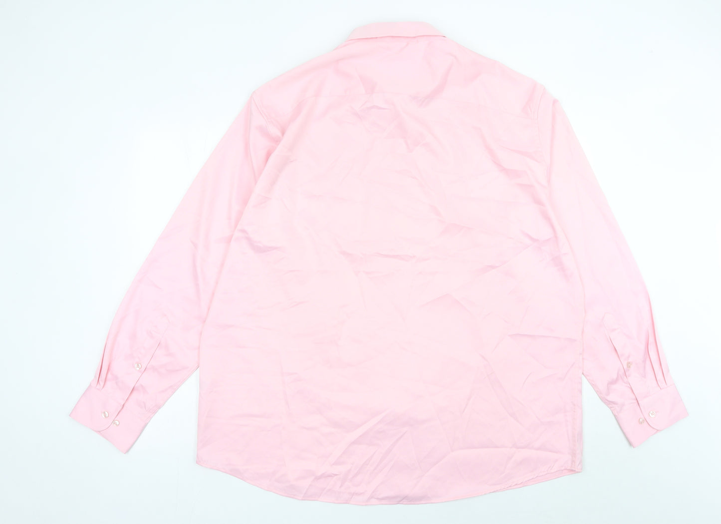 FLEX Men’s Pink 2XL Long Sleeve Cotton Button-Up Shirt
