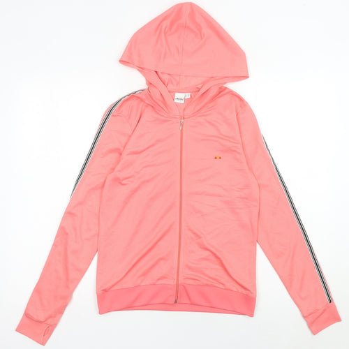 Ellesse Women’s Pink Full Zip Hoodie UK 10 Polyester Sportswear