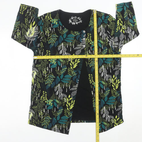 TIGI Womens Multicoloured Floral Tunic Blouse Size 14 3/4 Sleeve