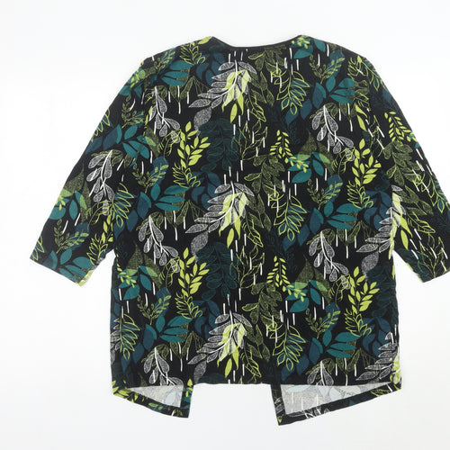 TIGI Womens Multicoloured Floral Tunic Blouse Size 14 3/4 Sleeve