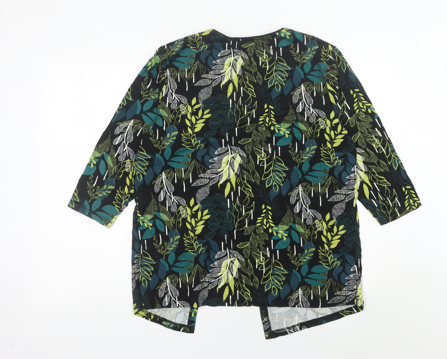 TIGI Womens Multicoloured Floral Tunic Blouse Size 14 3/4 Sleeve