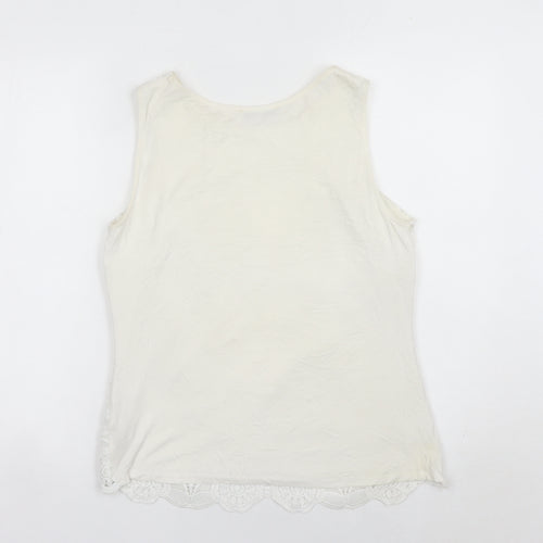 Oasis Womens Ivory Lace Blouse Sleeveless Camisole Top Size S