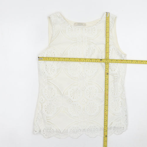 Oasis Womens Ivory Lace Blouse Sleeveless Camisole Top Size S