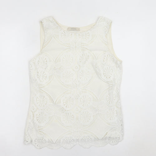 Oasis Womens Ivory Lace Blouse Sleeveless Camisole Top Size S