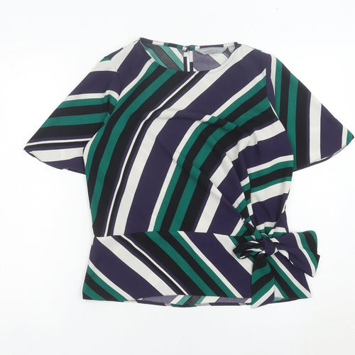 Dorothy Perkins Women’s Multicoloured Striped Wrap Blouse UK 8