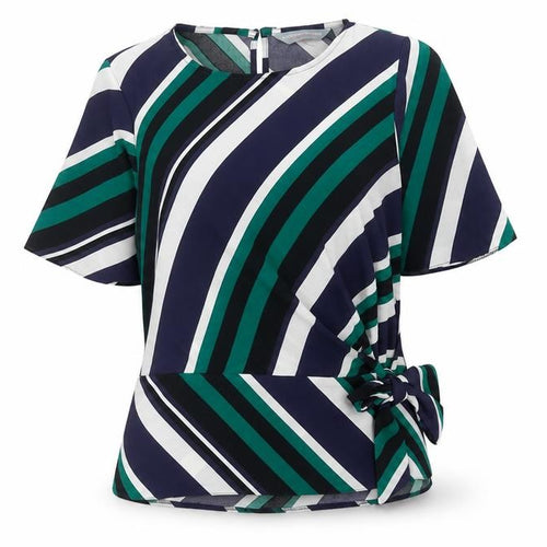 Dorothy Perkins Women’s Multicoloured Striped Wrap Blouse UK 8