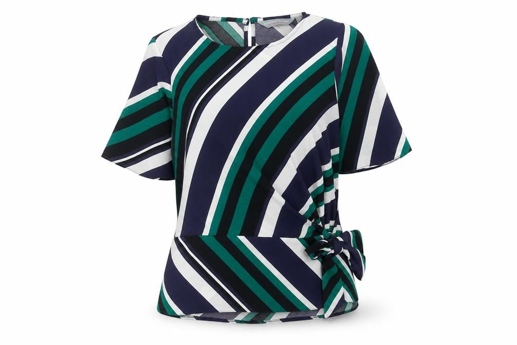 Dorothy Perkins Women’s Multicoloured Striped Wrap Blouse UK 8