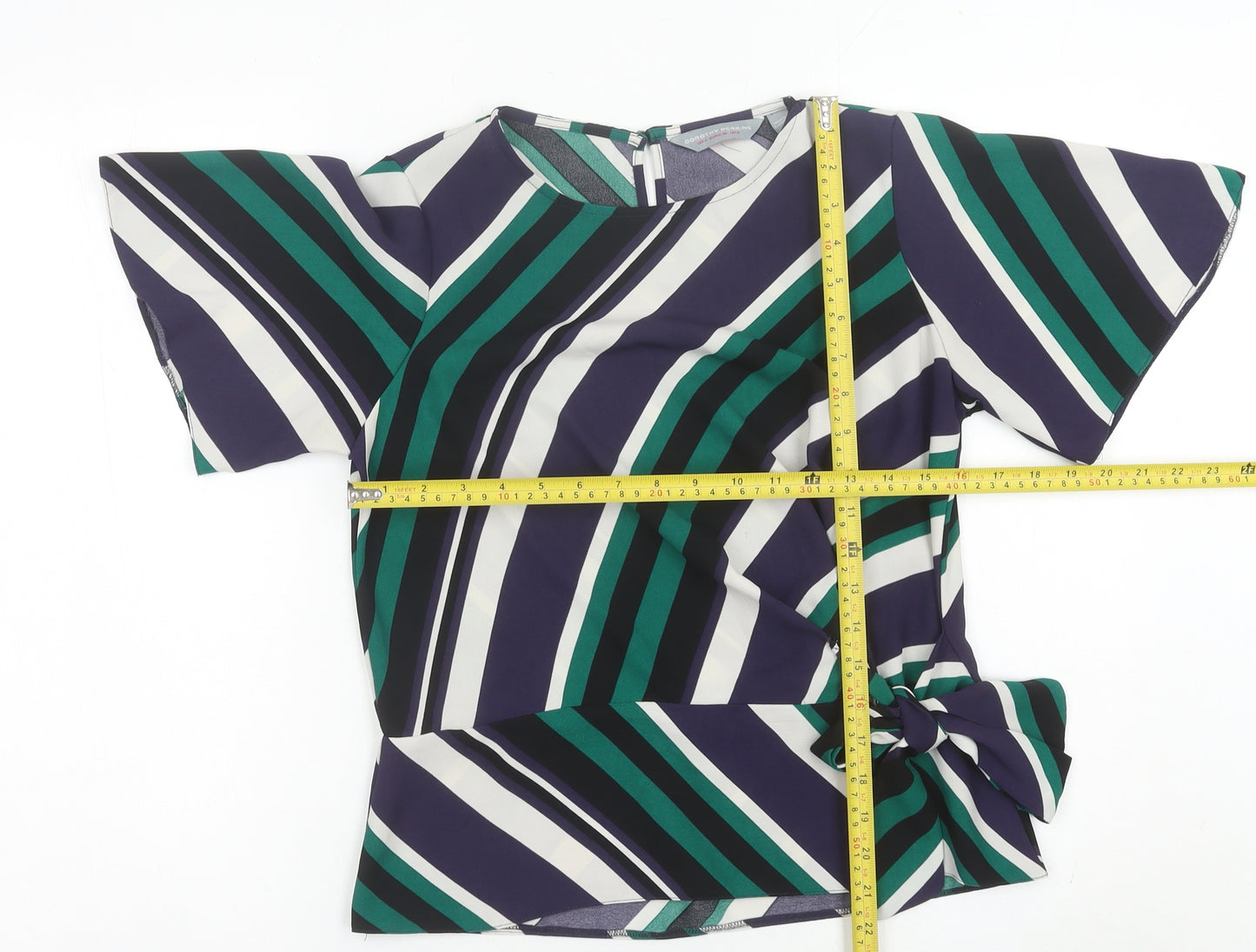 Dorothy Perkins Women’s Multicoloured Striped Wrap Blouse UK 8