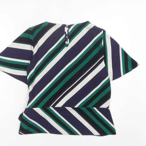 Dorothy Perkins Women’s Multicoloured Striped Wrap Blouse UK 8