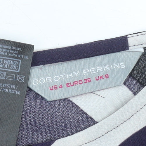 Dorothy Perkins Women’s Multicoloured Striped Wrap Blouse UK 8