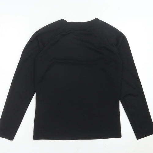 Freedom Trail Womens Black Size 8 Long Sleeve Polyester Activewear Top