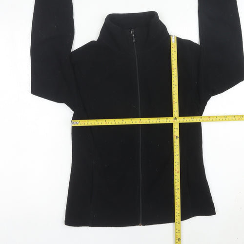 Yessica Women’s Black Fleece Jacket Size S Full Zip Casual Coat