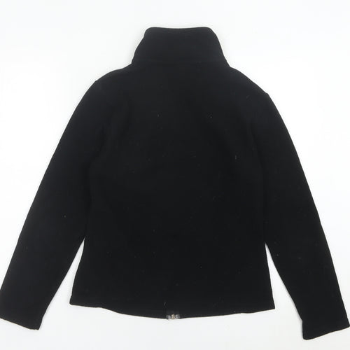 Yessica Women’s Black Fleece Jacket Size S Full Zip Casual Coat