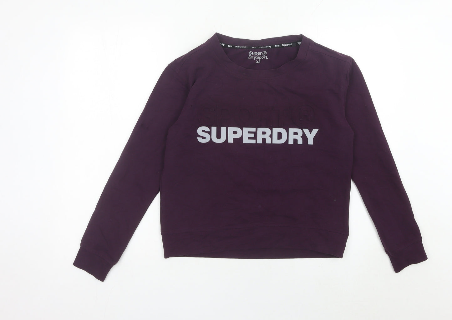 Superdry Womens Purple XS Pullover Sweatshirt Logo Print