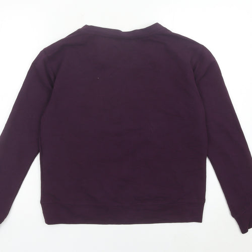 Superdry Womens Purple XS Pullover Sweatshirt Logo Print