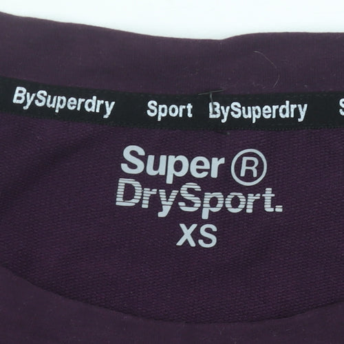Superdry Womens Purple XS Pullover Sweatshirt Logo Print