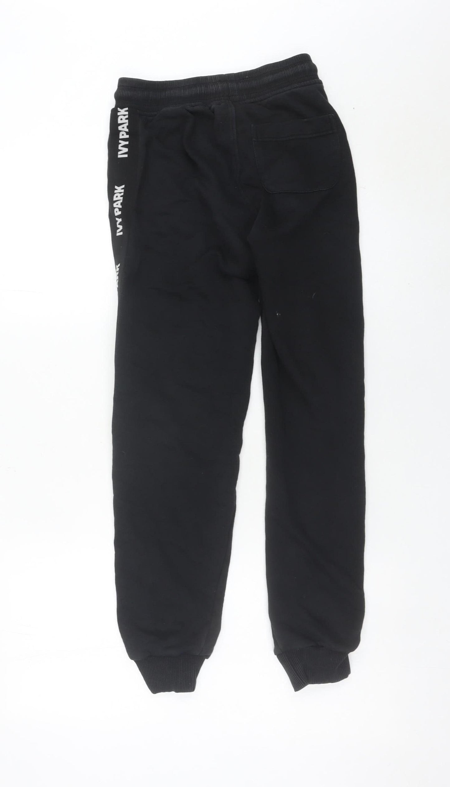 Ivy Park Womens Black 2XS Jogger Trousers with Logo Trim