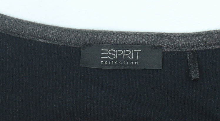 Esprit Women’s Grey XS Wrap Dress Long Sleeve Floral Belted