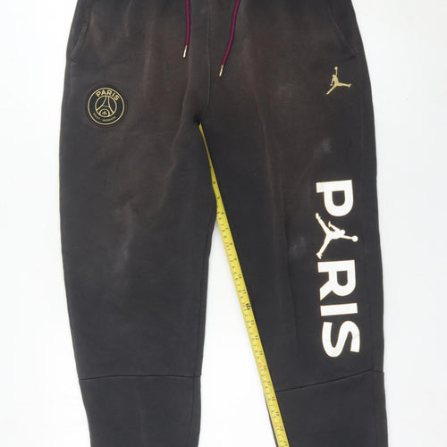 Jordan Men’s Black Sweatpants Size S PSG Logo Tapered Fit