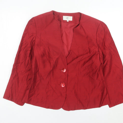 CC Women’s Red Suit Jacket Size 12 Single Breasted Formal Blazer