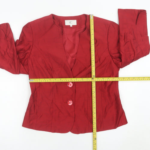 CC Women’s Red Suit Jacket Size 12 Single Breasted Formal Blazer
